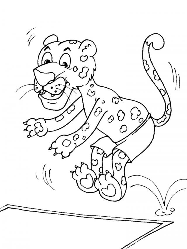 Lampart, Leopard Kolorowanka do Druku - Kreatywna Zabawa dla Dzieci kolorowanka do druku